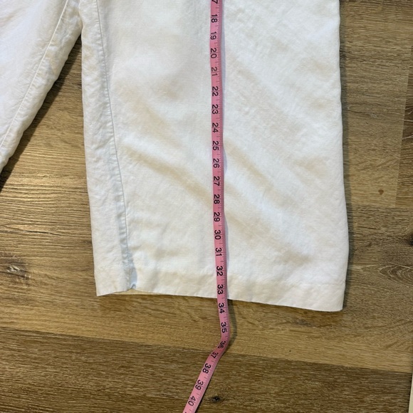 Womens Linen Wide Leg Pants XL White Minimalist Beachy Boho Capsule Coastal - Picture 8 of 12